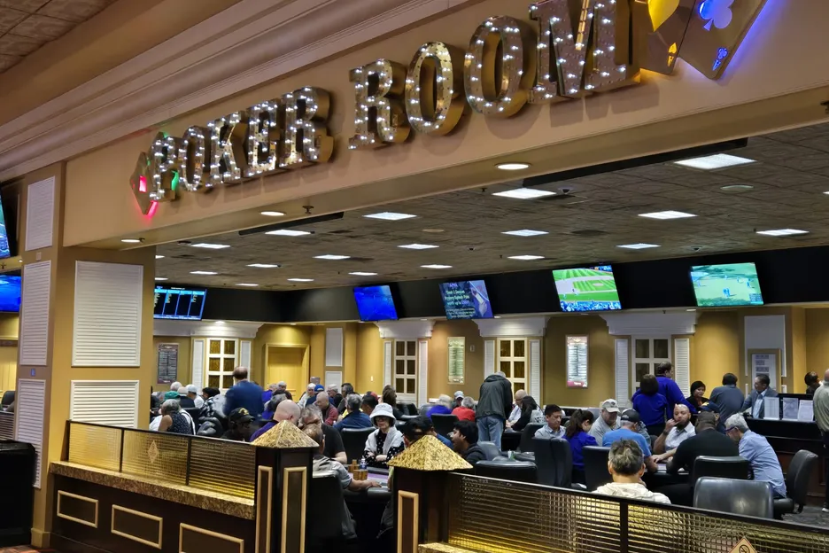 The poker room at Orleans in Las Vegas. 