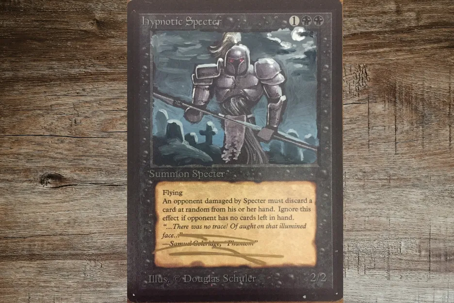 Little's signed version of his favorite card, Hypnotic Specter.