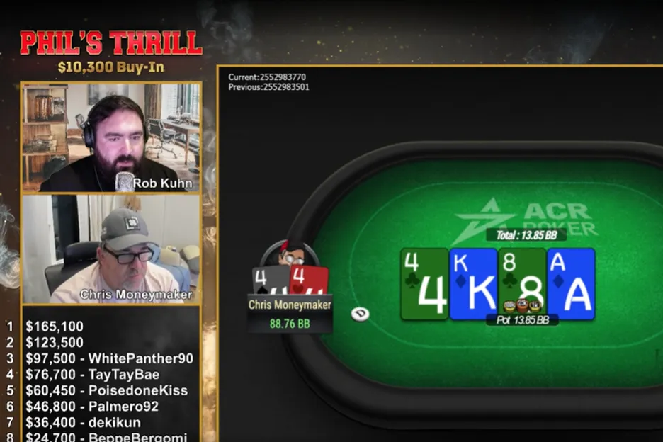 Chris Moneymaker commentates and plays at ACR Poker