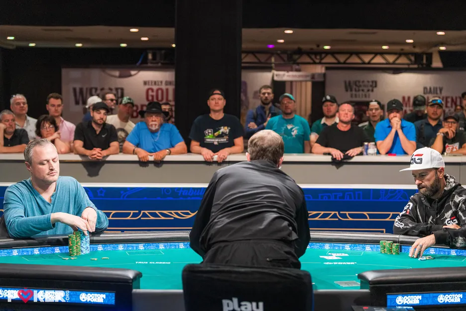 The $10K O8 has had the smallest field so far with 217 players, ending up with just these two.