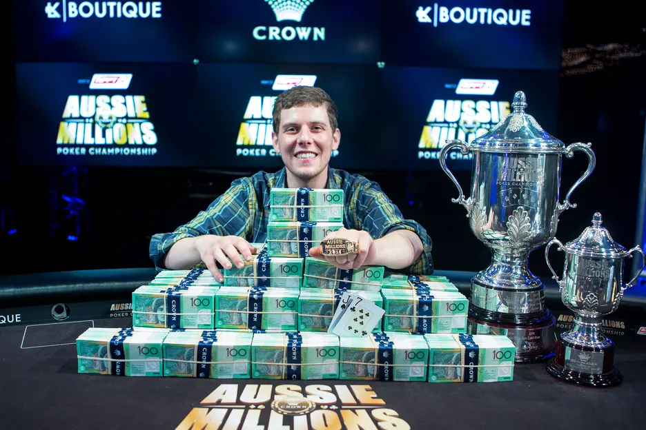 A fresh-faced Ari Engel wins the 2016 Aussie Millions Main Event.