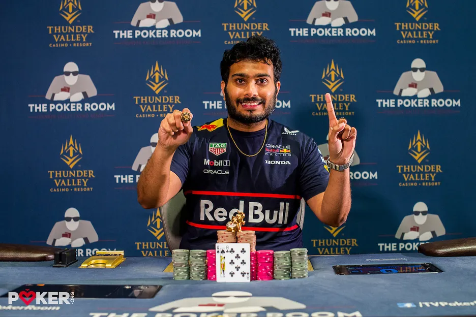 WSOPC Thunder Valley Main Event champion Manjunath Mulinti.