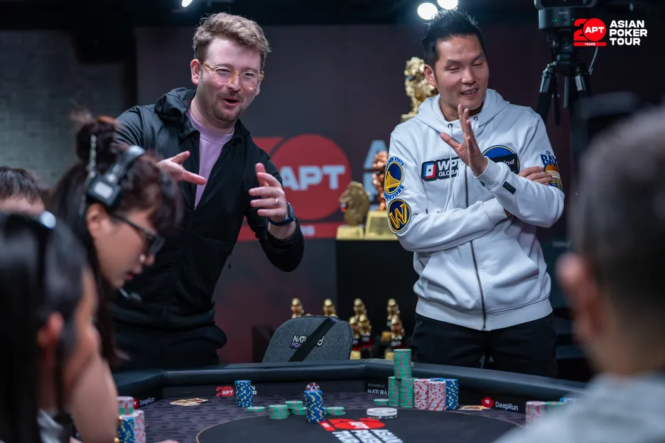 Josh Mccully, left, needed help from the poker gods. He got it.