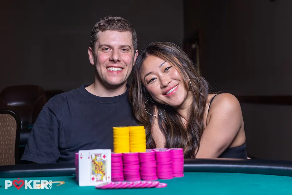 Ari Engel and Jo Kim after Engel's 20th ring win win in 2025.