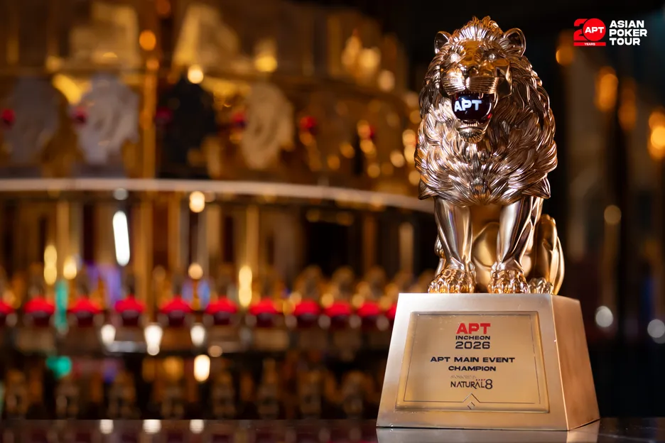 The Main Event champion will take home the largest lion in its pride of APT Incheon trophies.