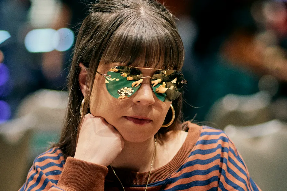 Mirrored shades, gold rings, and gold earrings – Obrestad is going for gold in Prague.