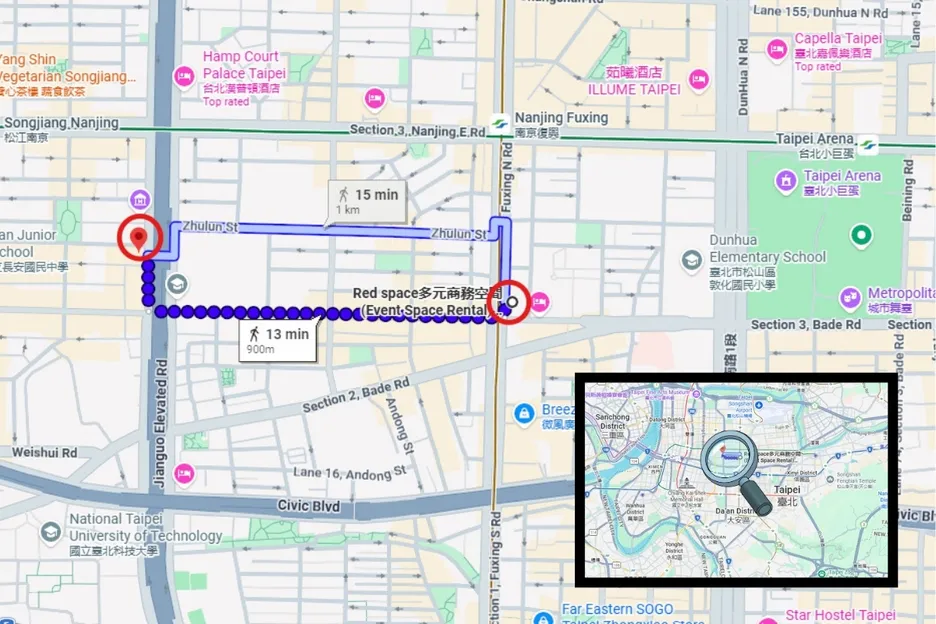 The two venues are less than 1km apart.