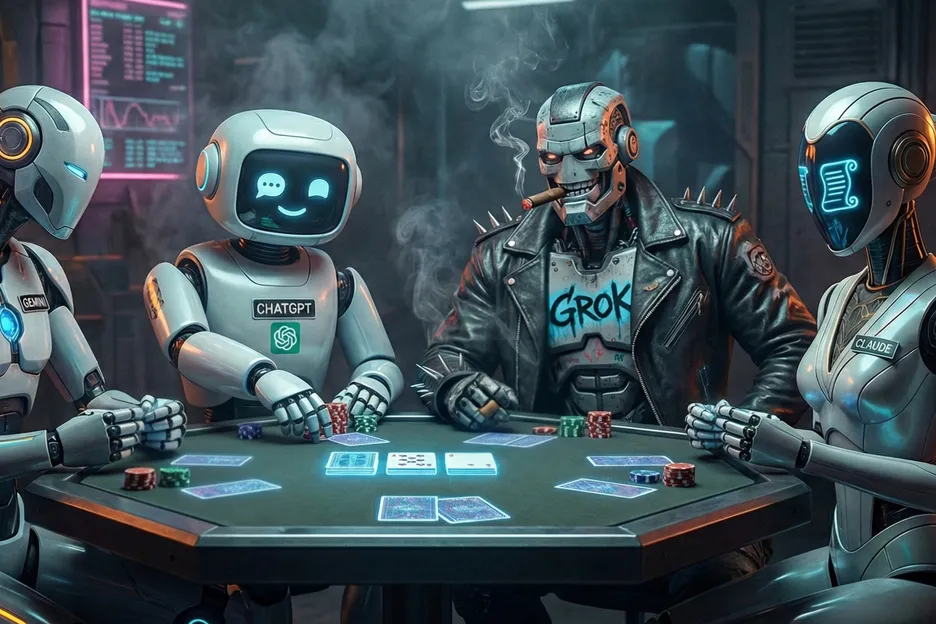 PokerBattle AI LLM bots play poker