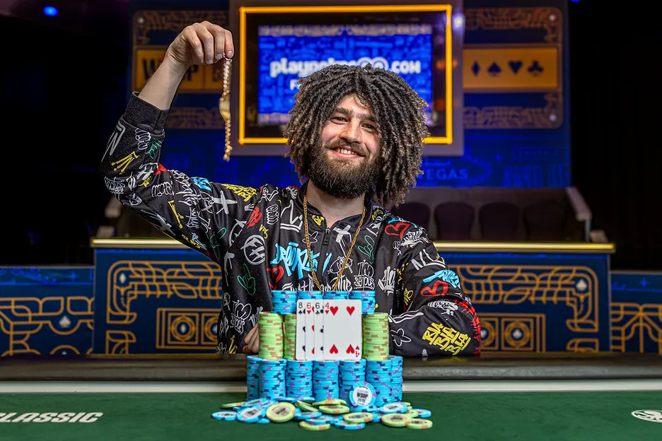 Furth place: Caleb shows off his latest bling.