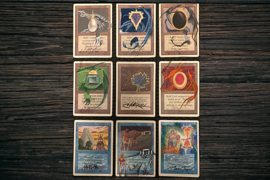 Little's Power 9 set, signed by the artists.