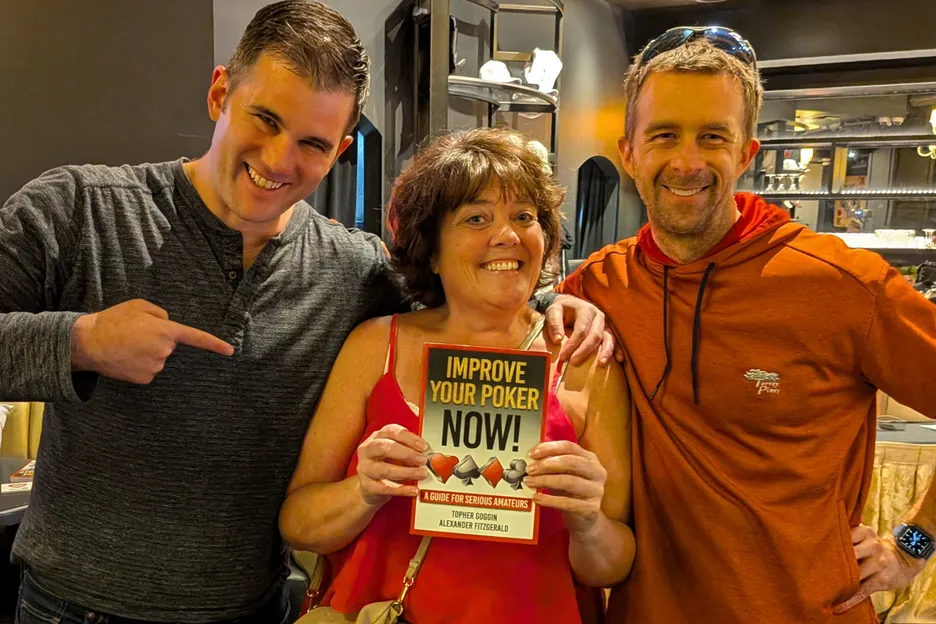 Alex Fitzgerald and Topher Goggin signed their best-selling book in the PokerOrg Lounge at the WSOP.