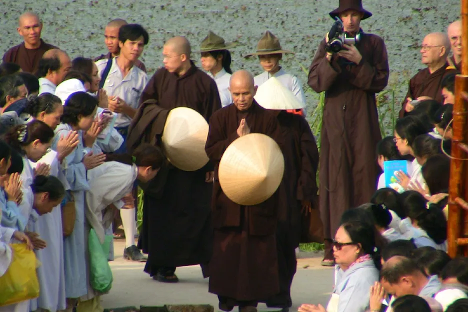 Thích Nhất Hạnh (center) in Vietnam, 2007.