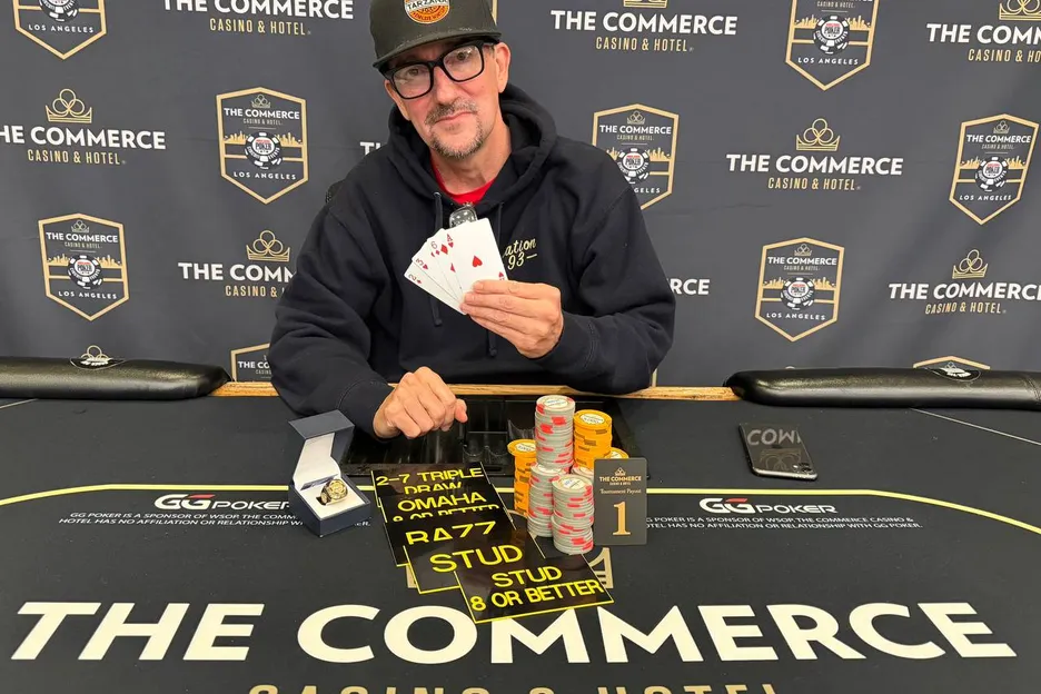 Kirk Morrison won Event #10: $600 T.O.R.S.E. at the WSOPC Commerce