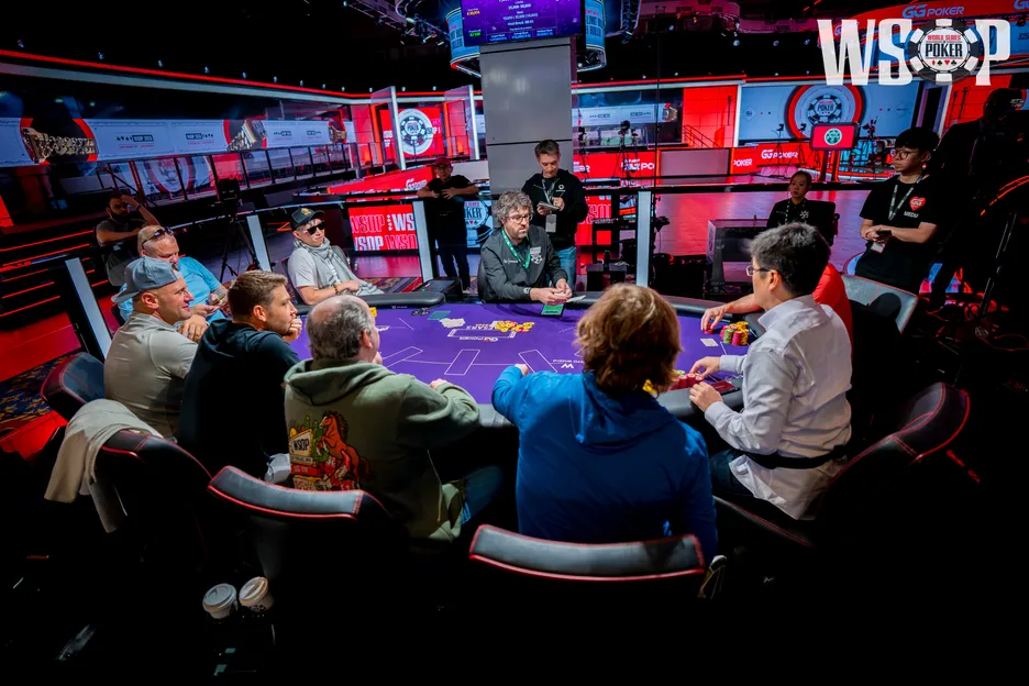 The final table of the $10K Stud featured poker's reigning World Champ Michael Mizrachi.