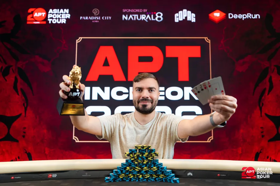 Daniil Shalaev has won two titles in two days at APT Incheon, taking his career total to nine. Don’t bet against him reaching double figures before the week is out.