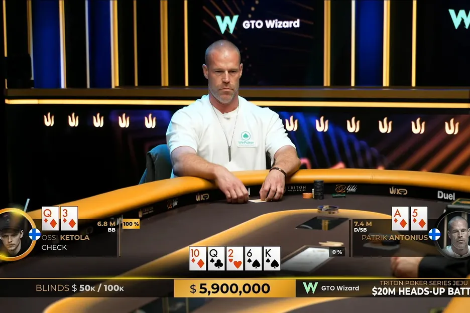 Patrik Antonius couldn't find a big bluff on the river. 