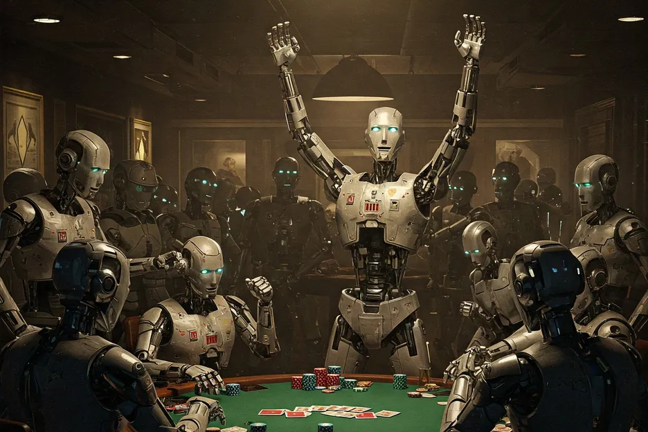 Androids playing poker