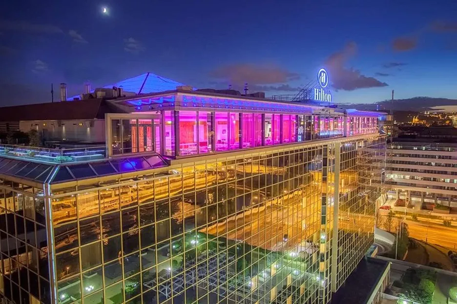 The Hilton Prague Atrium; Home of the 2026 WSOP Europe events.