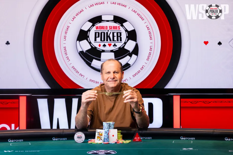 Naseem Salem and his first WSOP bracelet.