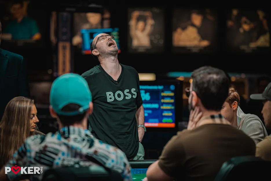 The agony of the elimination from the WSOP Main Event.
