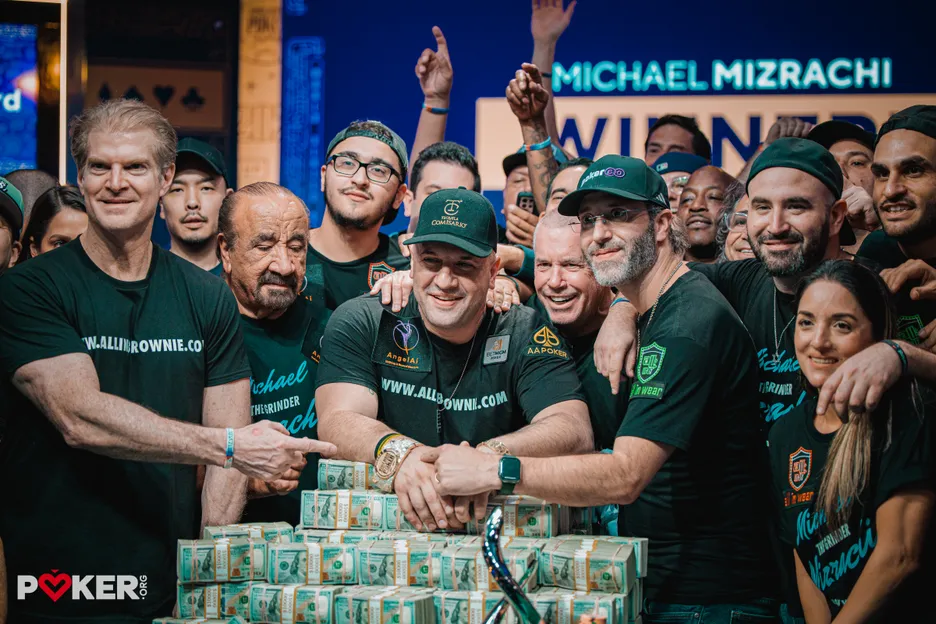 Michael Mizrachi wins the 2025 WSOP Main Event and a huge stack of money.