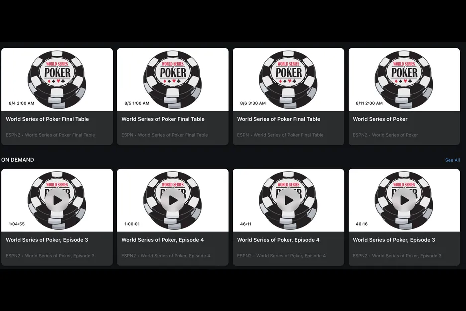 All the incredible visuals ESPN captured during the Main Event – and these are the thumbnails they chose?
