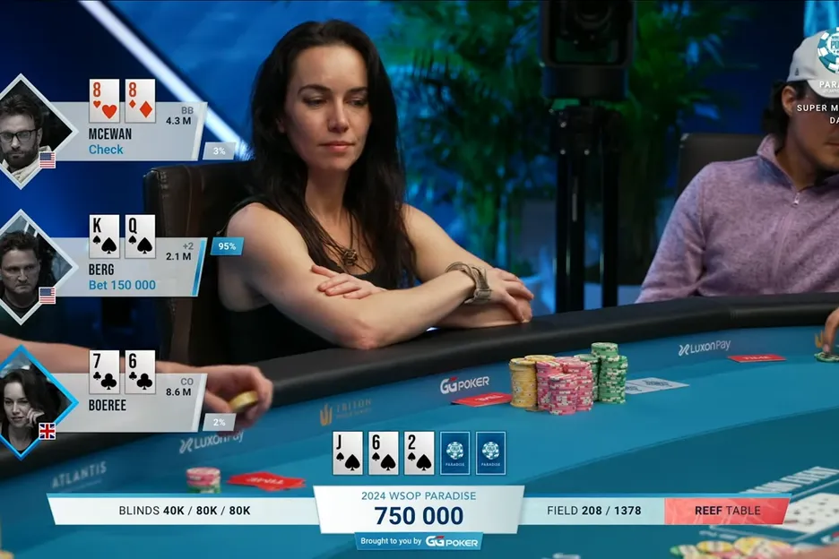 Boeree made an appearance on a featured table towards the end of Day 2.