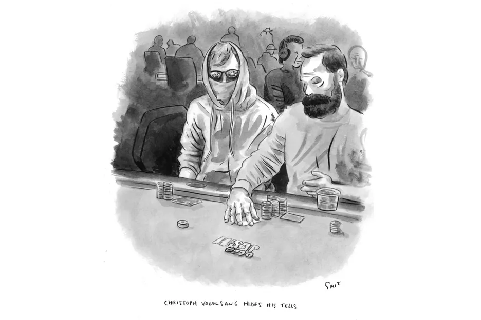 Smit watched Christoph Vogelsang hide any possibility of a tell during a hand at the WSOP.