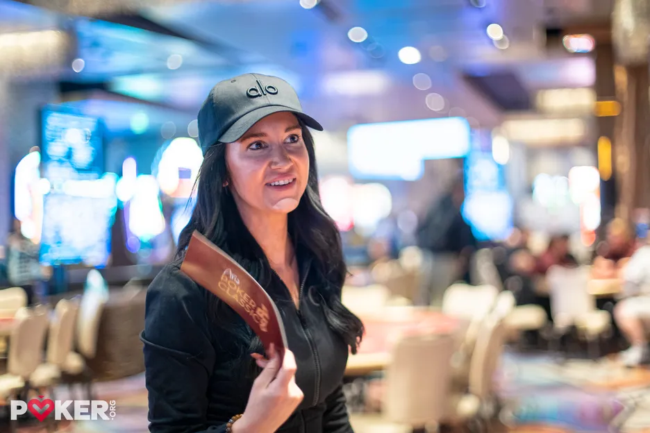 Hayley Hanna was back in action with a deep run in this summer's Aria Poker Classic Mystery Bounty. 