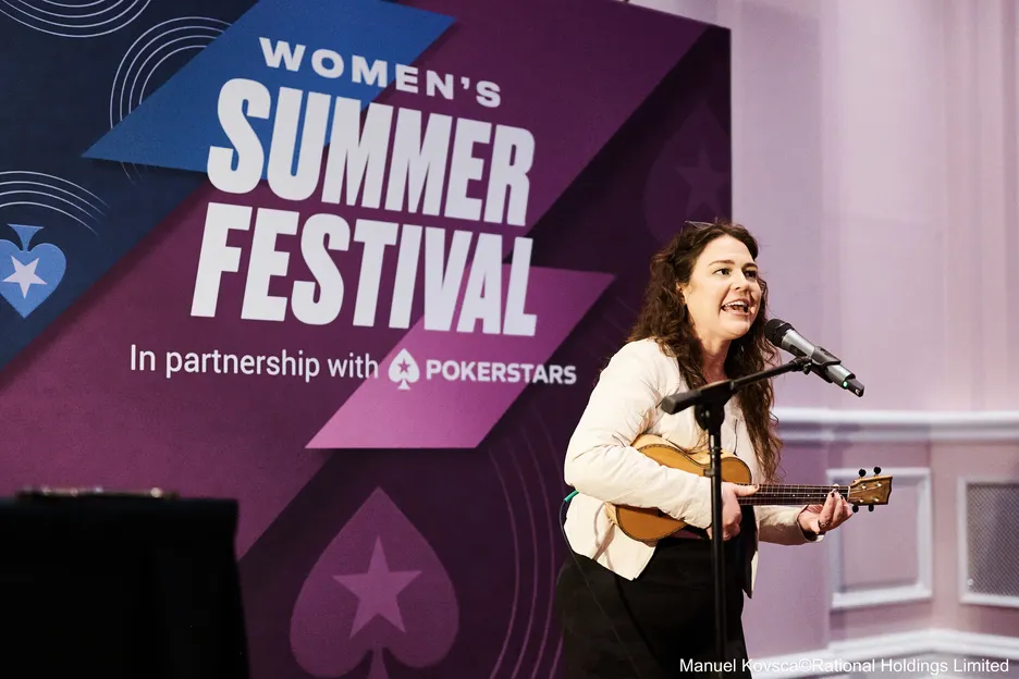 Comeskey took to the stage for the festival's comedy night, alongside Joe Stapleton and others. credit MANUEL KOVSCA