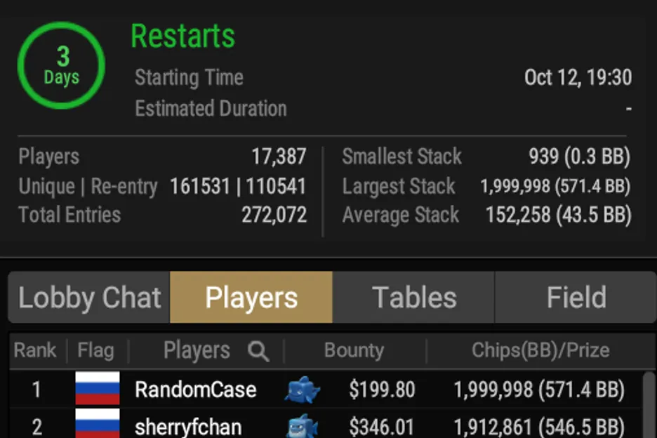 GGPoker Ocean KO opener - biggest poker tourney ever.