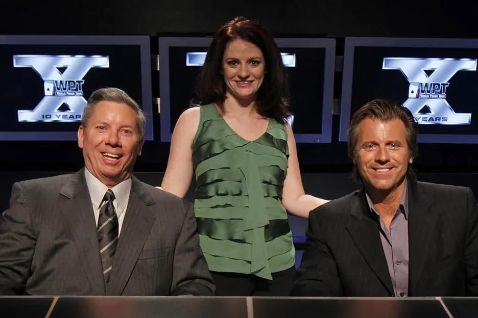 Jessica Welman with Mike Sexton and Vince Van Patten