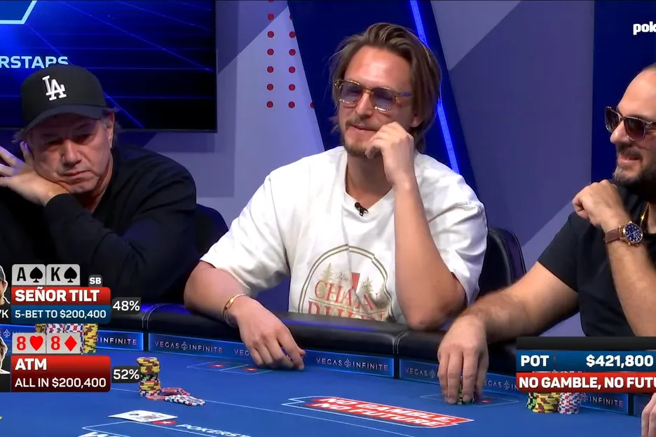 David Benyamine folded queens preflop towards the end of the No Gamble, No Future livestream. 