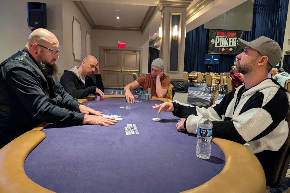 Three-handed play was a rollercoaster for the champ. 