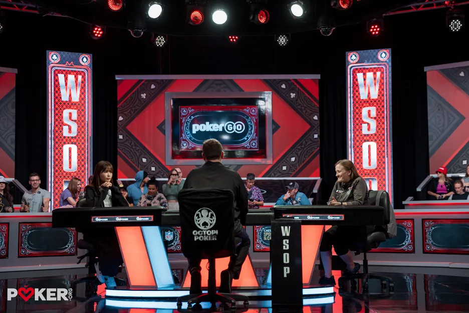 Shiina Okamoto and Jamie Kerstetter heads up in the $1K Ladies Championship