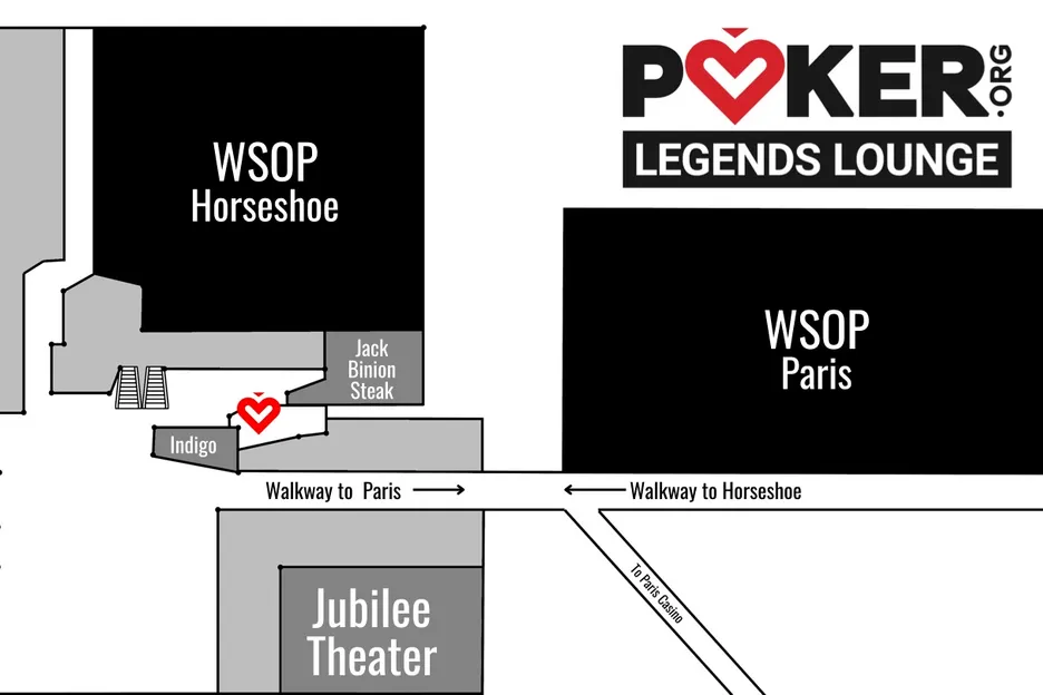 Location of PokerOrg Legends Lounge at WSOP