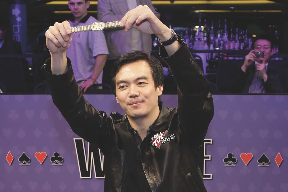 This is what a poker player looks like after playing for 19 hours at a WSOP final table.