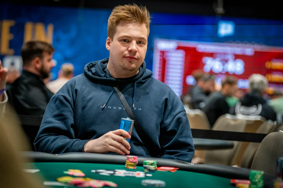 Joona Nyholm has less than $10K in live cashes and is viewing to 230x that on Friday.