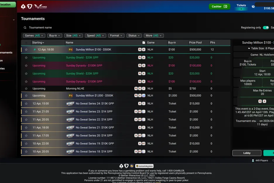 A lobby refresh includes a fresh set of tournaments. 