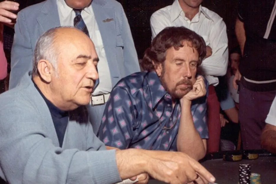 Jack Straus, right, with poker legend Johnny Moss.