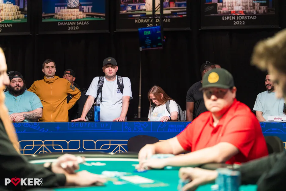 Martin Kabrhel on the rail during Shaun Deeb's heads-up match on Sunday at the WSOP. 