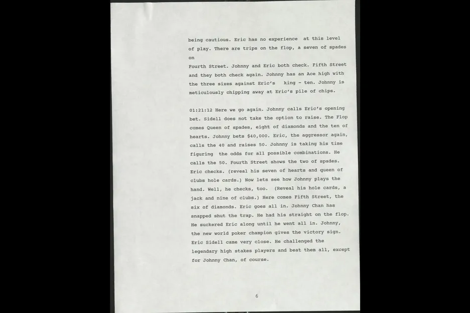 The ESPN story treatment laid out the final moments between Chan and Seidel. 