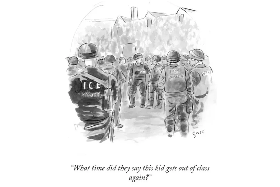 One of Smit's gag cartoons captured international attention after ICE was deployed in numerous US cities.
