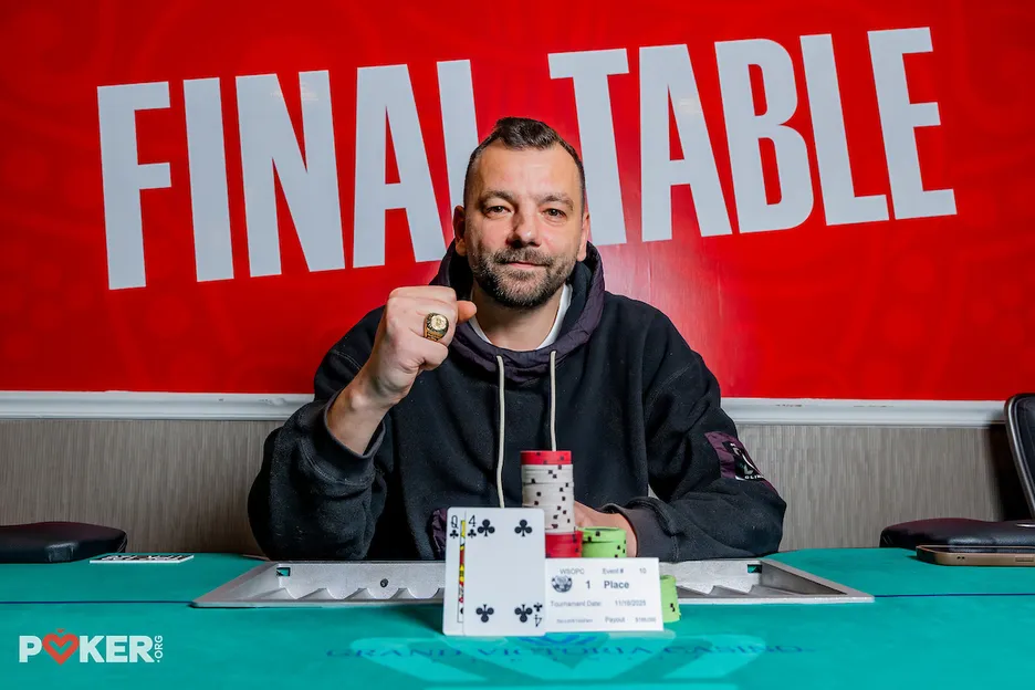 Taizs punched his Ticket to Paradise with the WSOPC ring win. 