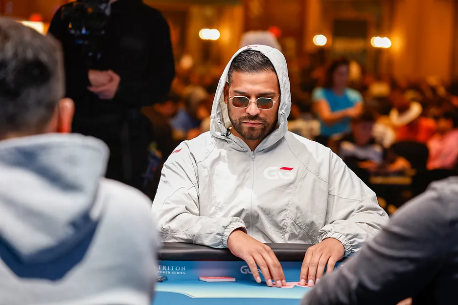 Martin Kabrhel ran a monster bluff against Cesar Del Pino early on Day 3 on the feature table. 
