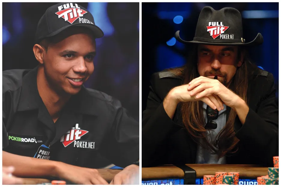 Phil Ivey, left, and his Full Tilt colleague Chris Ferguson