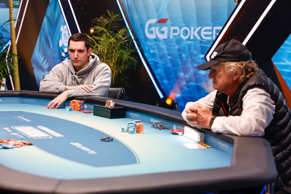 Bernhard Binder and Jean-Noel Thorel played a long, grueling heads-up battle.
