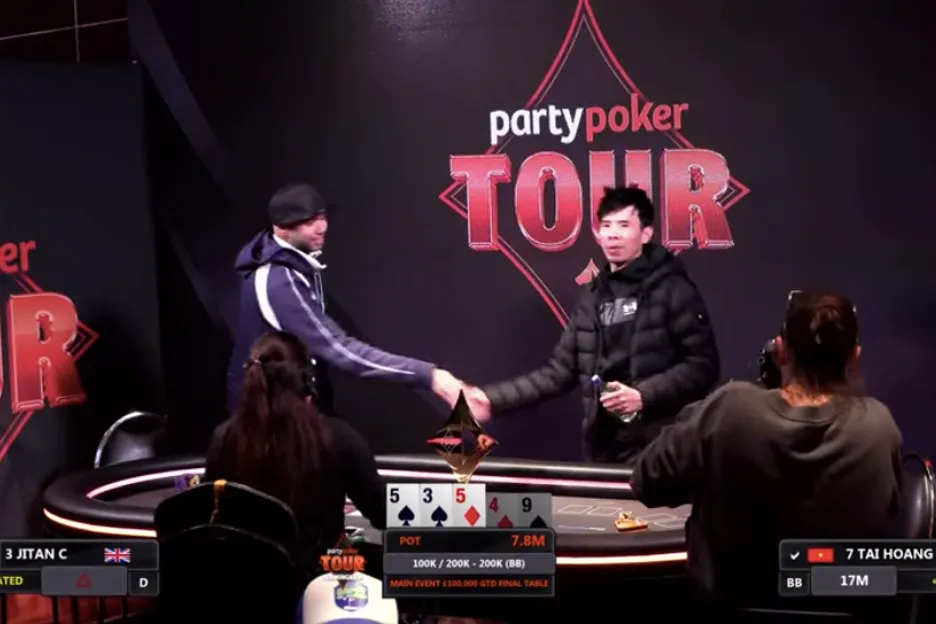 Tai Hoang wins the Birmingham PartyPoker Tour Main Event. 