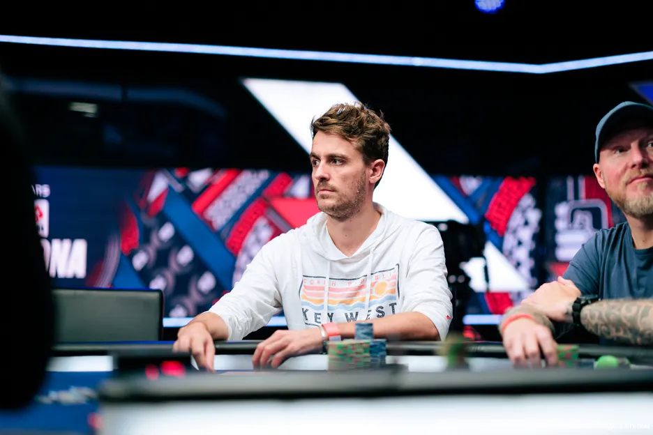 Thomas Eychenne cracked aces on the final hand of the night to end with the second-biggest stack. 