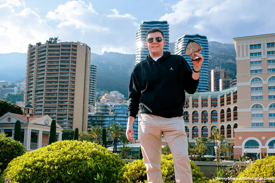 Jesse Lonis and his trophy, at home in Monte Carlo. credit Danny Maxwell Photography - DMP
